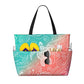 Beach Bag for Women Turtle Print Beach Tote Bag Waterproof Sandproof Large Bags with Zipper Big Capacity for Travel