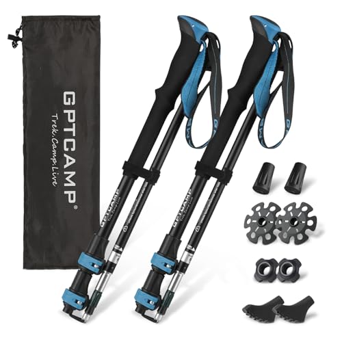 Aluminum Collapsible Trekking Poles with EVA Grips