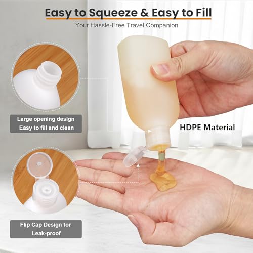Travel Bottles for Toiletries 9PCS 3.4oz White Shampoo Bottles (9 Count)
