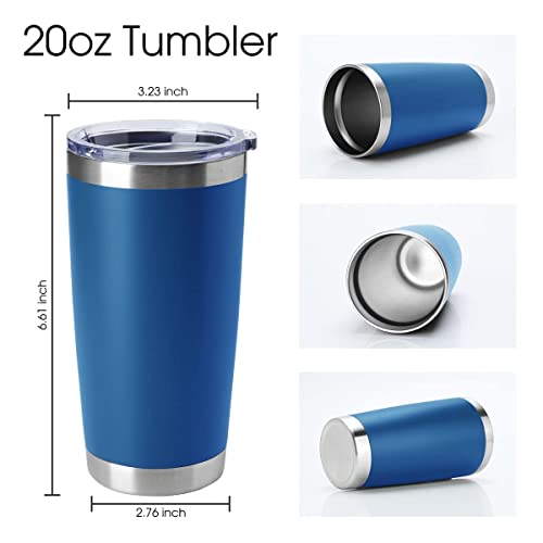 20oz Tumblers Stainless Steel Mugs with Lid Double Wall Vacuum Insulated Coffee Cups for Cold & Hot Drinks (12 Count)