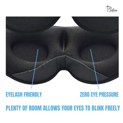 Sleep Mask with Earplugs & Zipper Bag 3D Memory Foam Eye Mask with Nose Support