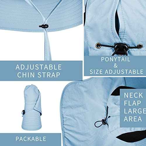 Sun Hat for Men Women with Neck Flap