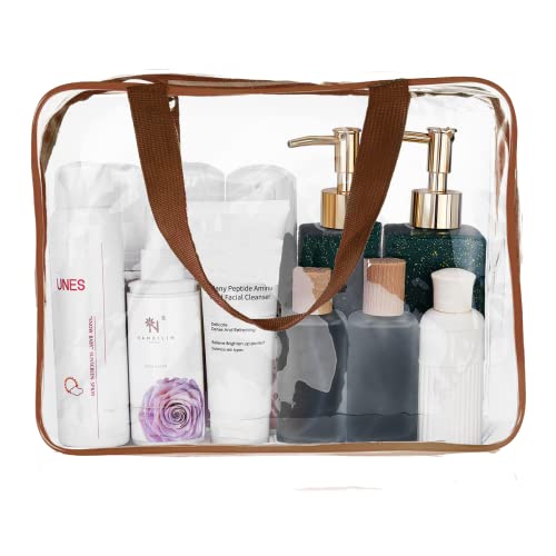 3Pcs Crystal Clear PVC Travel Toiletry Bag Kit for Women Men (3 Count)