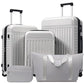 Luggage Sets Durable Hardshell 3 Piece Suitcase with Bags (5 Count)