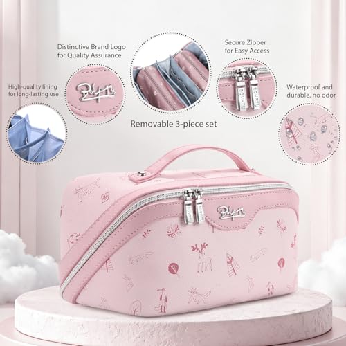 Travel Makeup Bag Cosmetic Bags for Women (3 Count)
