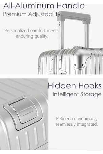 20 Inch All Aluminum Carry On Luggage with Wheels