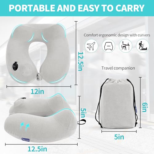 2 Pack Inflatable Travel Neck Pillows for Airplanes