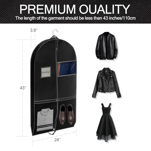 3 Pack 43" Garment Bags for Travel and Storage (3 Count)