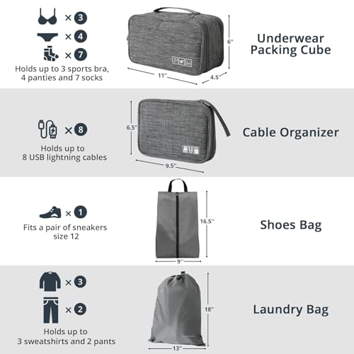 7 Set Compression Packing Cubes for Travel (7 Count)