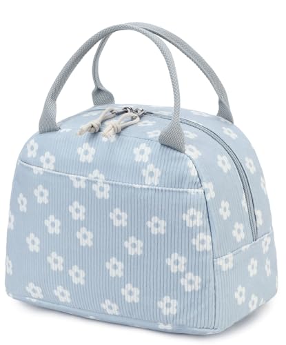 Lunch Bag for Women Men Cute Corduroy Lunch Tote Bags Reusable Insulated Lunch Box Large Capacity Reusable Insulated Cooler for Work Picnic or Travel