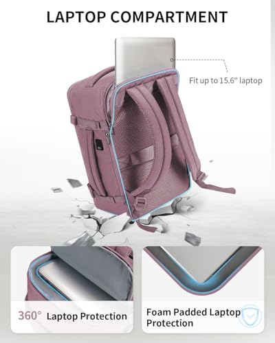 18" Travel Backpack Airlines Approved Personal Item Bag Women Pink