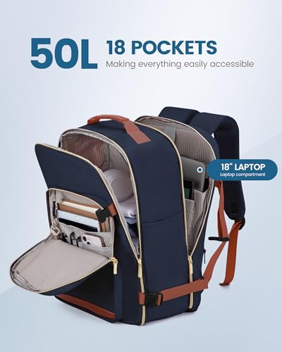 50L Travel Backpack Flight Approved Carry on Backpack