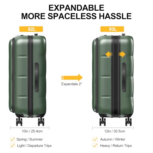 24 Inch Expandable Checked Luggage Hard Shell Suitcase