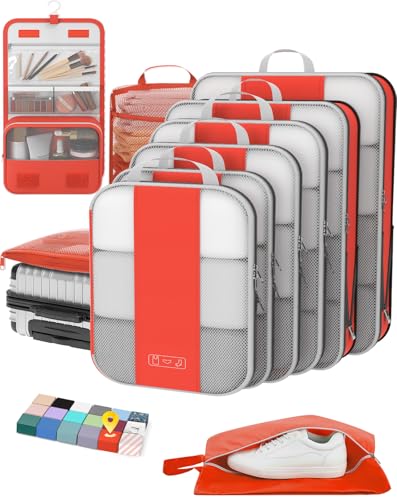 10 Set Compression Packing Cubes for Travel Essentials (10 Count)