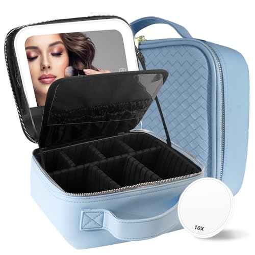 Travel Makeup Bag Cosmetic Bag Makeup Organizer Bag with Lighted Mirror