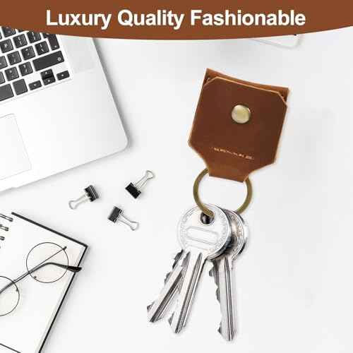Genuine Leather SD Card Holder Keychain