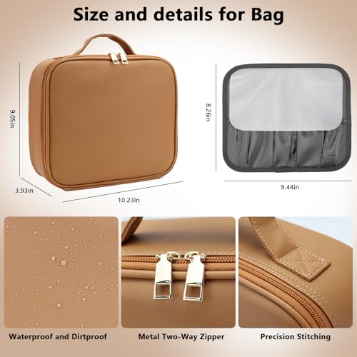 Travel Makeup Bag with LED Mirror Travel Makeup Organizer with 3 Lighted Settings