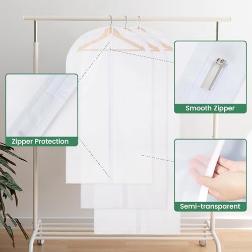 Translucent Garment Bags for Hanging Clothes (6 Count)
