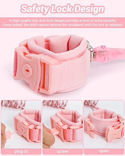 2 Pack Toddler Safety Leash with Key Lock Anti Lost Wrist Link
