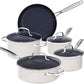 9pc Cookware Set Healthy Duralon Blue Ceramic Nonstick Coated