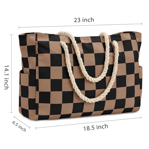 Beach Bag Large Beach Tote Bag for Women Waterproof Sandproof Swim Pool Bag With Zipper