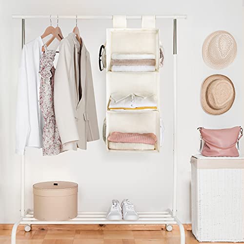 3 Shelf Hanging Closet Organizer with 2 Velcro