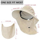 Sun Hat for Men Women with Neck Flap& Removable Face Cover Wide Brim
