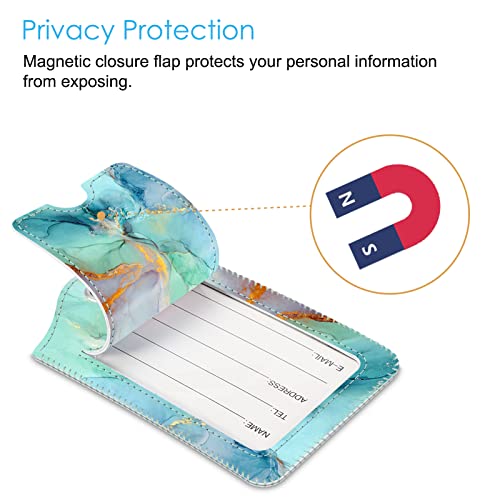 Luggage Tags Privacy Cover ID Label for Travel Bag Suitcase (2 Count)