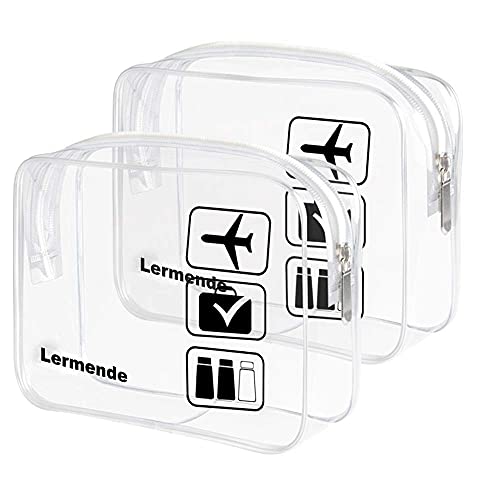 Clear Toiletry Bag TSA Approved Quart Size Travel Carry On (2 Count)
