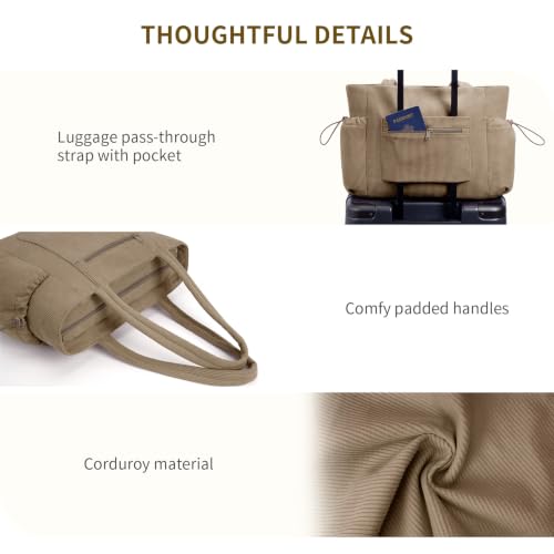 Oversized Work Tote Bag for Women with 40oz Cup Holder