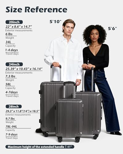 PC+ABS Hardshell Luggage (3 Count)