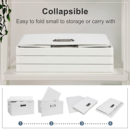 Medium 15" 21 Quart Collapsible Stackable Storage Bins with Lids