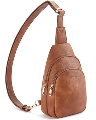 Crossbody Bags for Women Leather Sling Bag for Woman Travel Brown