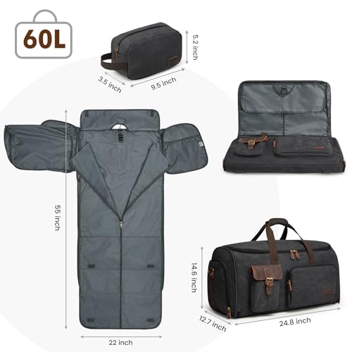 Garment Bags for Travel Canvas Duffle Bags for Men Hanging Suitcase (60 Liters)