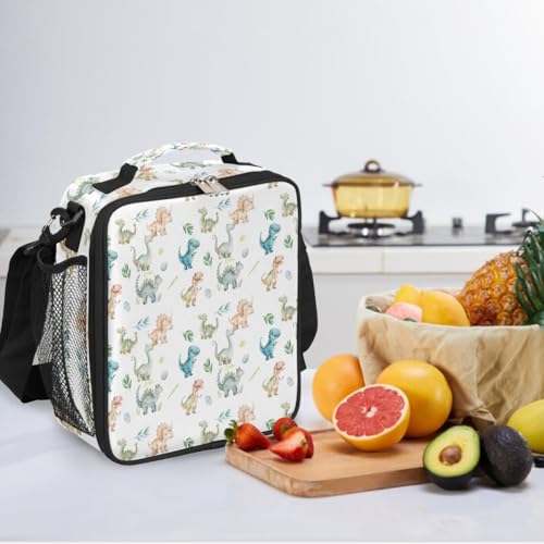 Dinosaur Animal Kids Lunch Box for Girls Boys Reusable Insulated Lunch Bag for Kids Toddler Thermal Cooler Spacious Lunchbox with Shoulder Strap Lunchbag for School Work Picnic (A11:Dinosaur)