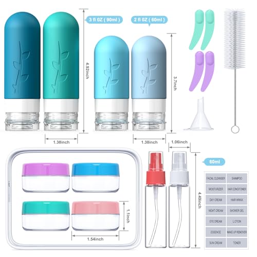 18 Pack Travel Bottles for Toiletries (18 Count)