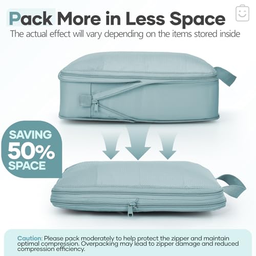 11 Set Compression Packing Cubes Garment Bags for Travel Essentials (11 Count)