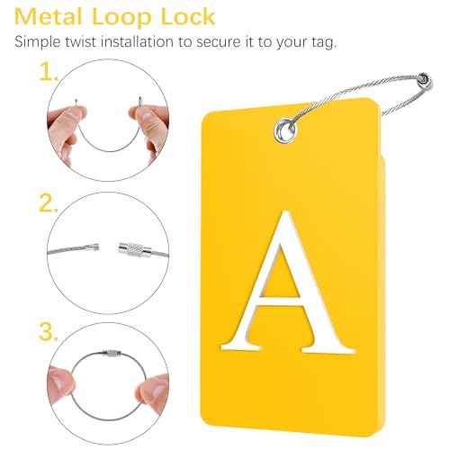 2 Pack Initial Luggage Tags for Suitcases Airplane Travel Essentials (2 Count)