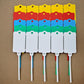 100pcs Reusable Blank Plastic Tags Ties Key Tags 1.45"*2.48" Serrated Tension Sealing Strap with Large Label Plastic Tie Mark Label Waterproof Hang Sign Write on Tag