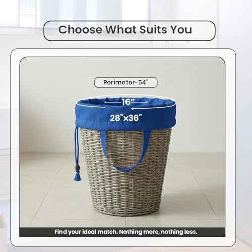 LFH Home Large Premium Cotton Rich Canvas Laundry Bag with Drawstring and Handles Heavy Duty (4 Count)