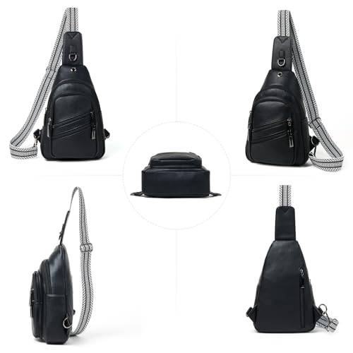 7L Crossboydy Sling Bag for Women Vegan Leather Crossbody Purse Fanny Pack Chest Bag for Travel