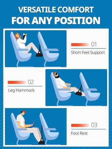 2 Pack Airplane Foot Hammock for Travel with Carry Bags (2 Count)