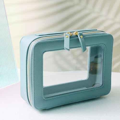 Toiletry bag waterproof cosmetic organizer with handle large opening for travelling