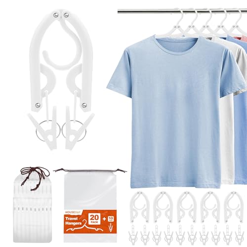 White Travel Hangers with Clips (20 Count)