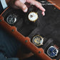Watch Travel Case for Men Leather Watch Roll for Travel Organizer and Display Watch Case 4 Slots Full Grain Leather Tawny Brown (47 Count)