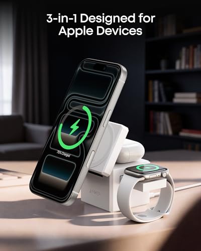 3-in-1 Cube MagSafe Compatible Qi2 15W Foldable Charging Station