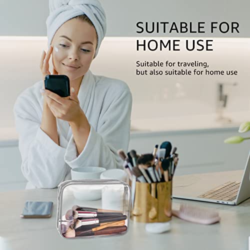 4Pcs Crystal Clear PVC Travel Toiletry Bag Kit for Women Men (4 Count)