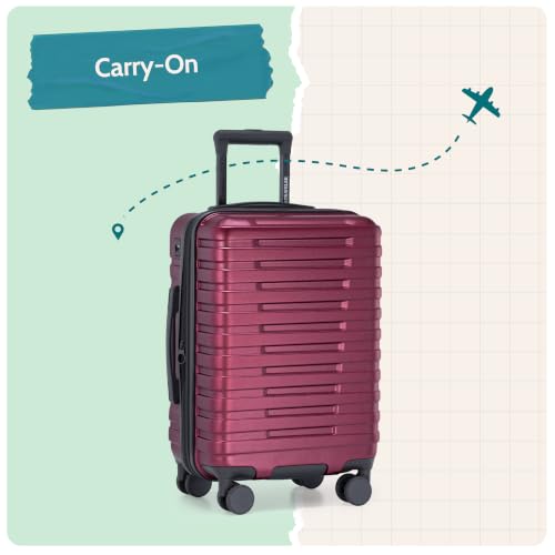 Boren Expandable Hardside Rugged Travel Luggage with 8 Spinner Wheels