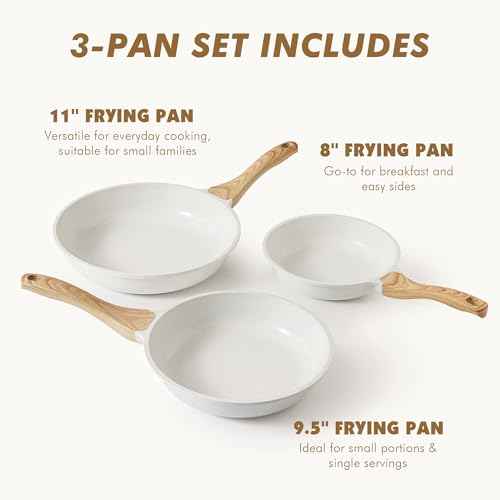 Ceramic Nonstick Frying Pan Skillets (3 Count)