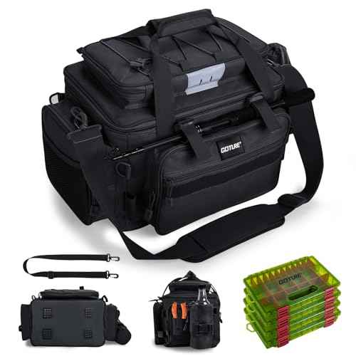 Fishing Tackle Bag with 4PCS 3600 Tackle Boxes